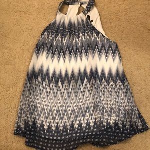 Racer back blue and white tank blouse